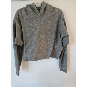 Athleta Farallon Printed Sweatshirt Hooded in Stratum Camo Laurel‎ Olive Size S